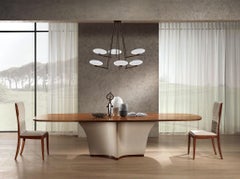 Modern by Giuseppe Carpanelli Desyo Dining Table Walnut Wood with Leather