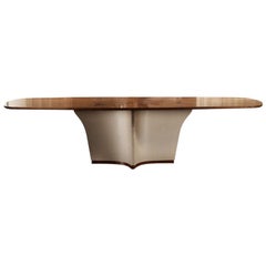 Modern by Giuseppe Carpanelli Desyo Dining Table Walnut Wood with Leather