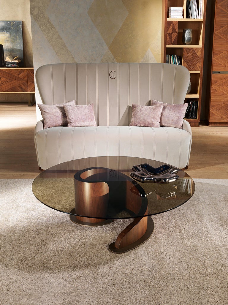 Modern by Giuseppe Carpanelli Galileo 3 Seats Sofa Back in Canaletta Walnut  For Sale at 1stDibs | galileo sofa