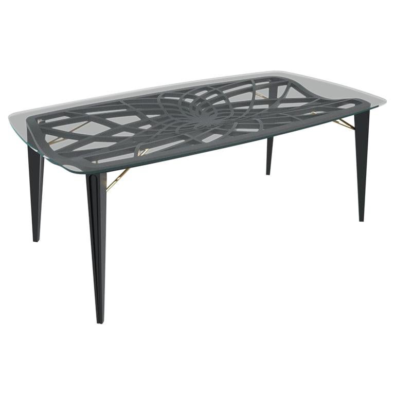 Modern by Giuseppe Carpanelli Galileo Rectangular Table Glass Top For Sale