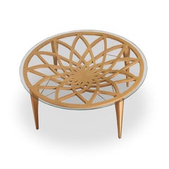 Modern by Giuseppe Carpanelli Galileo Round Dining Table Oak Pierced Wood