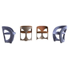 Moderna de Giuseppe Carpanelli Mistral Silla acolchada con respaldo de madera