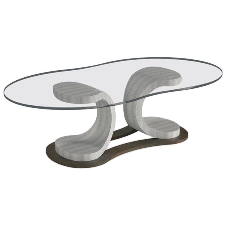 Modern by Giuseppe Carpanelli Mistral Oval Coffe Table Canaletta Walnut For Sale