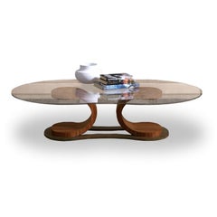 Modern by Giuseppe Carpanelli Mistral Oval Coffe Table Canaletta Walnut