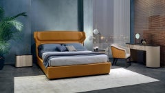 Modern by Giuseppe Carpanelli Mistral Padded Bed with Leather