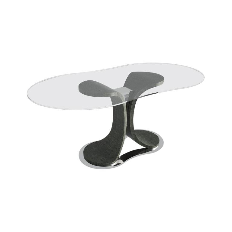 Table Mistral Modern par Giuseppe Carpanelli avec plateau en verre 