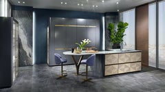 Tabouret en peau d'optique moderne de Giuseppe Carpanelli