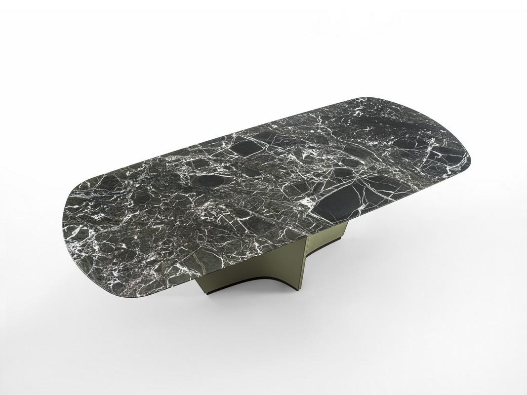 Moderne by Giuseppe Carpanelli Table à voile avec base en cuir et plateau en marbre Neuf - En vente à Desio, IT
