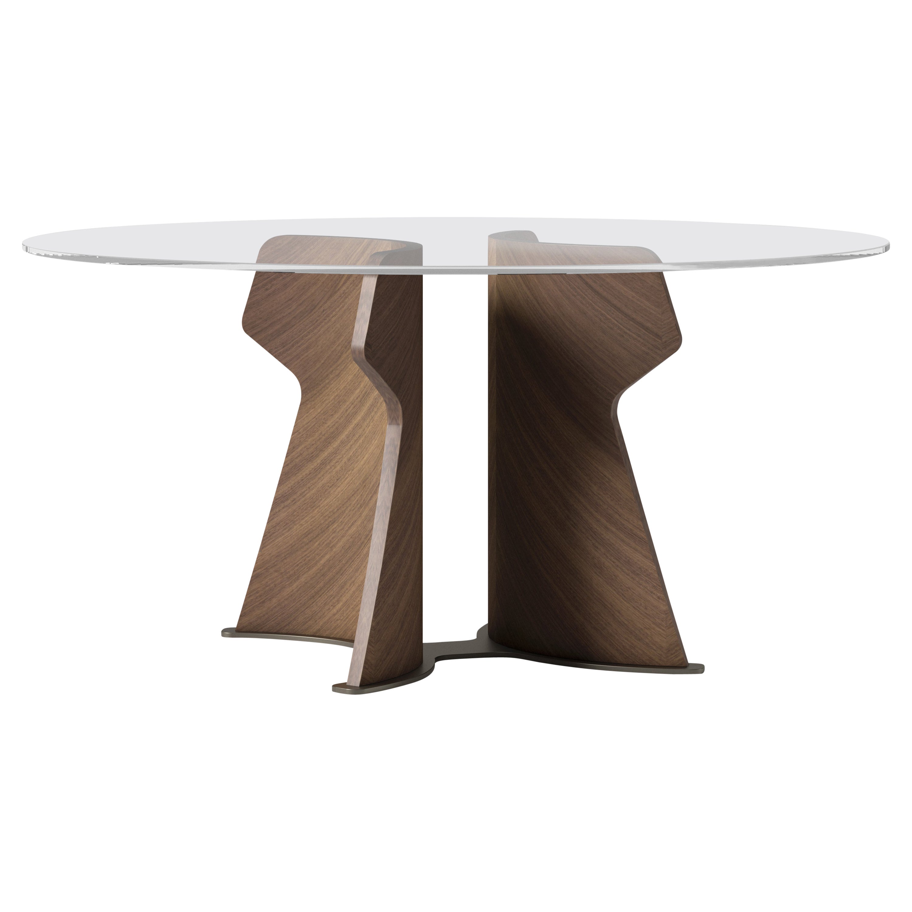 Modern by Giuseppe Carpanelli Tisch in Form eines Canaletta-Nussbaumholzes