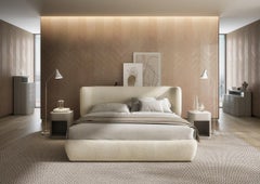 Modern by Giuseppe Carpanelli Sirio padded bed with curved headboard