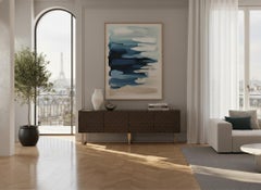 Modern by Giuseppe Carpanelli Square Inlaid Sideboard with glass top