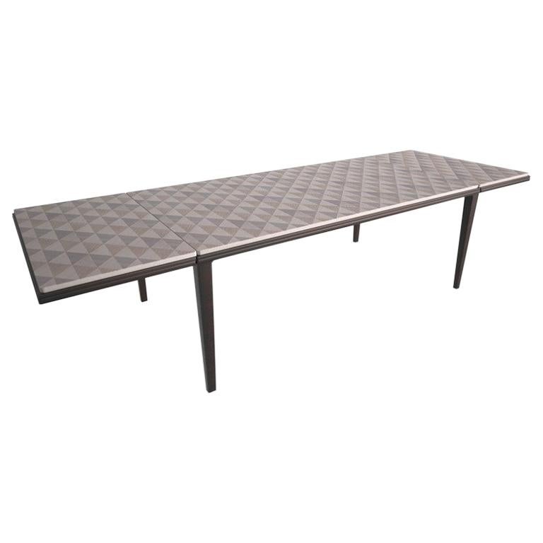 Table carrée moderne de Giuseppe Carpanelli avec 2 extensions en vente