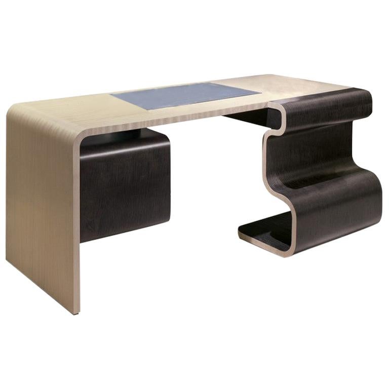 Modern by Giuseppe Carpanelli Wave Writing Desk in Pama and Sycomore For Sale