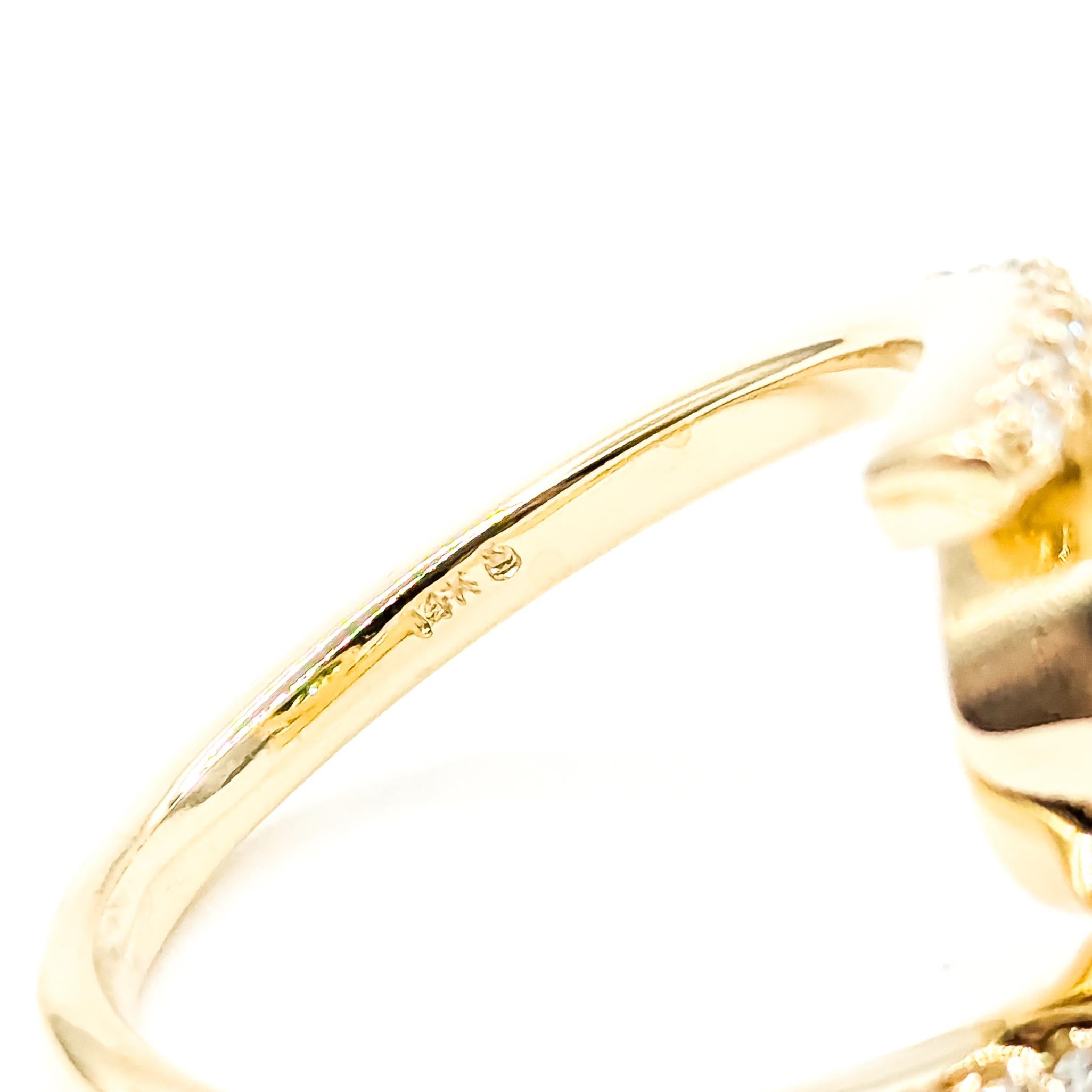 Modern Bypass Tsavorite & Diamond Ring in 14k Yellow Gold im Angebot 4