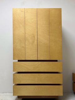 Modern Cabinet Highboy Bar with Stacked Drawers Donald Judd Style