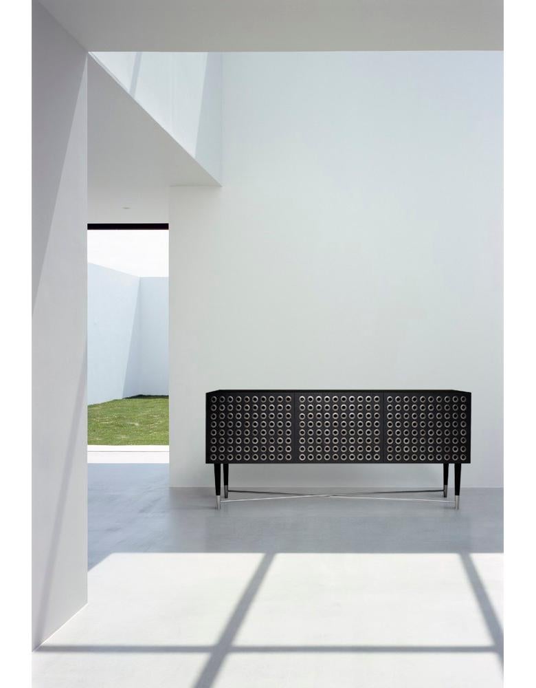 Contemporary Modern Cabinet in Black Oak by Larissa Batista For Sale