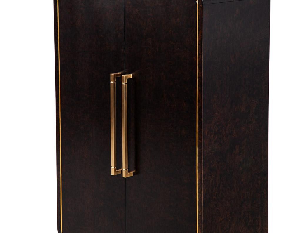 Modern Cabinet with Inlay Brass Metal For Sale 11