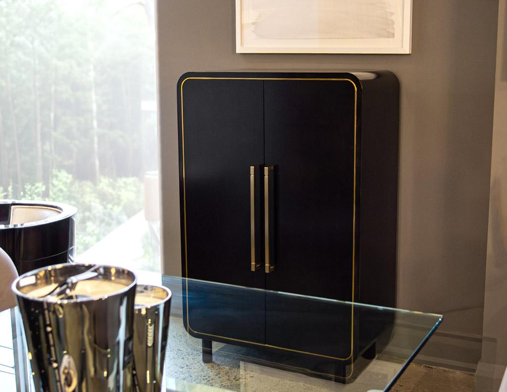 Modern Cabinet with Inlay Brass Metal For Sale 12