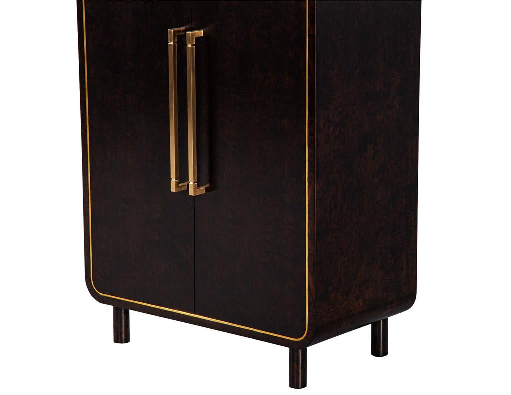American Modern Cabinet with Inlay Brass Metal For Sale