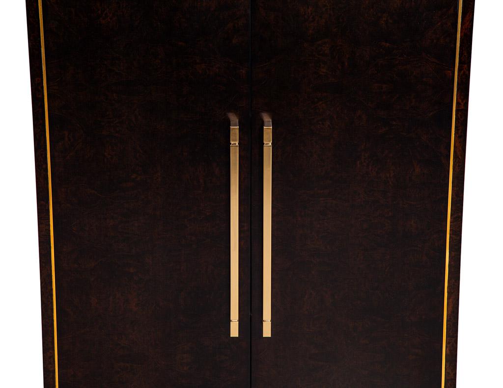 Contemporary Modern Cabinet with Inlay Brass Metal For Sale