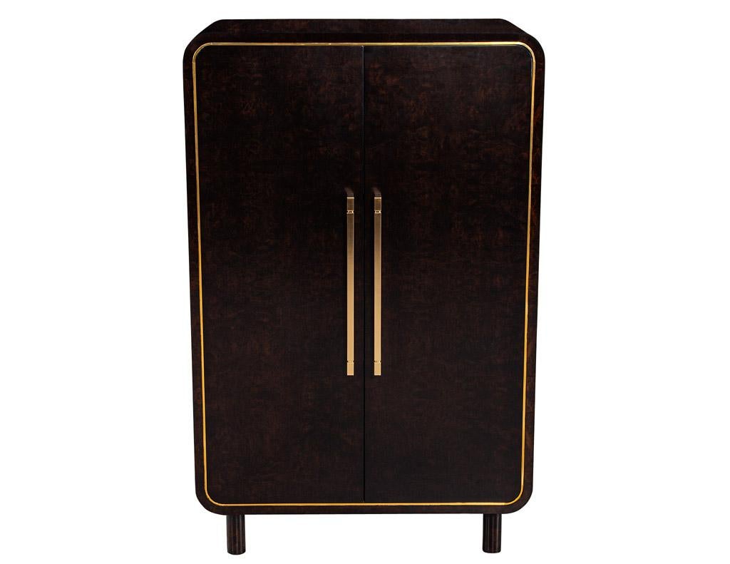 Modern Cabinet with Inlay Brass Metal For Sale 2