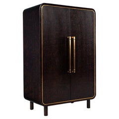 Vintage Modern Cabinet with Inlay Brass Metal