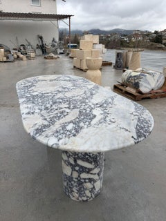 Modern Calacatta Viola Oval Dining Table - Marble Table Top