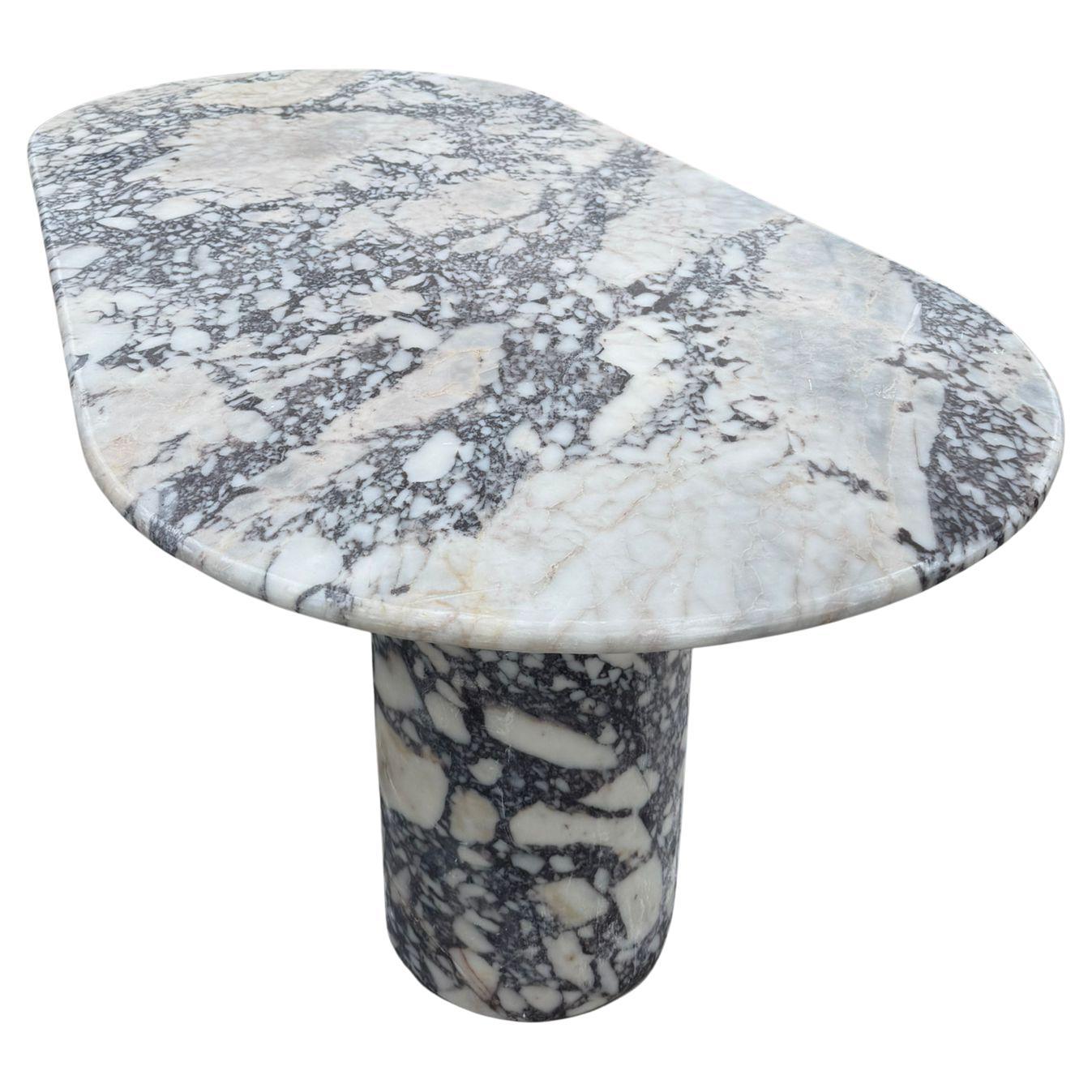 Modern Calacatta Viola Oval Dining Table - Marble Table Top