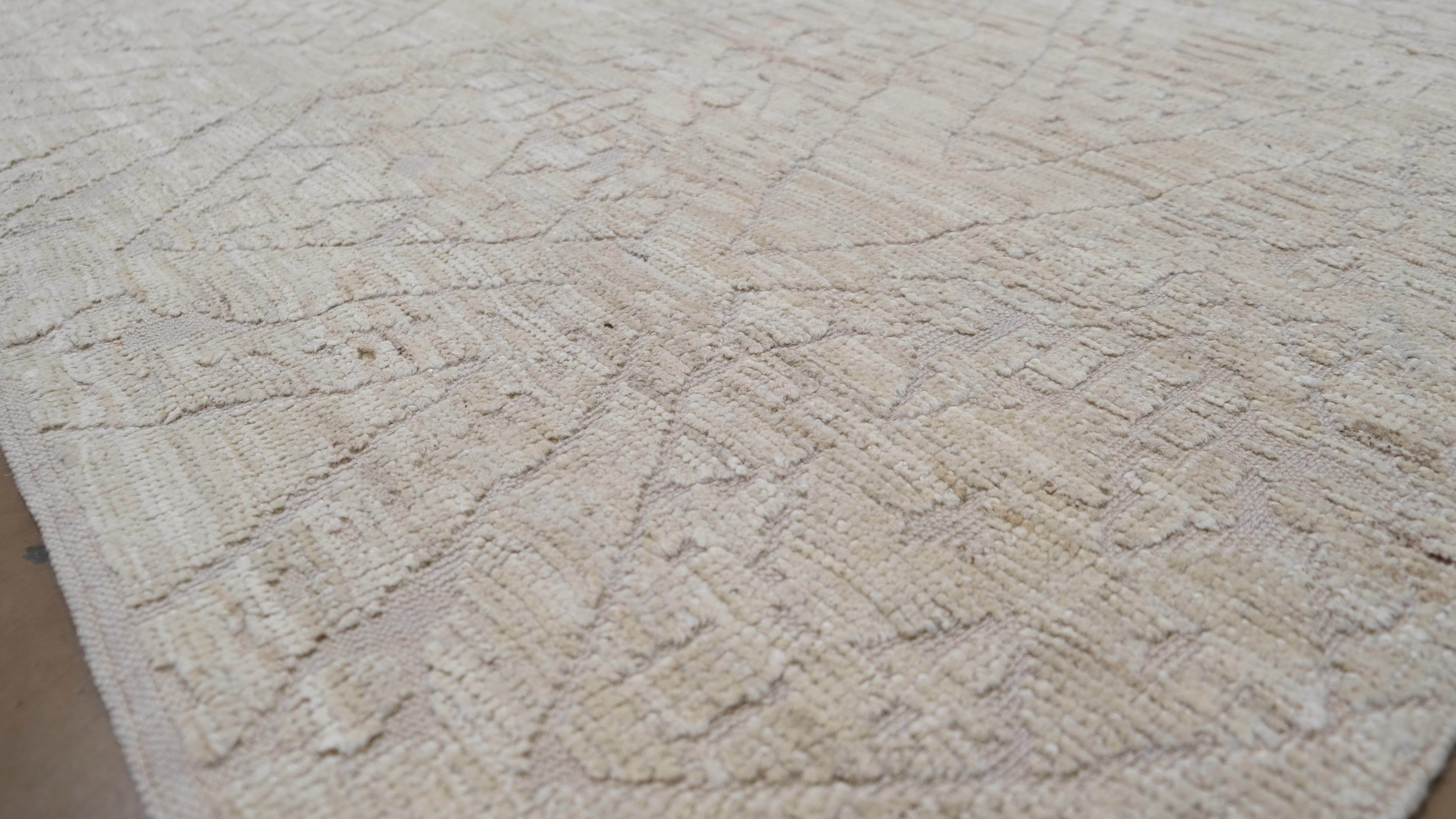 Alfombra moderna de lana anudada a mano California Spanish Neutral 13'1''x16'1'' Colonial español en venta