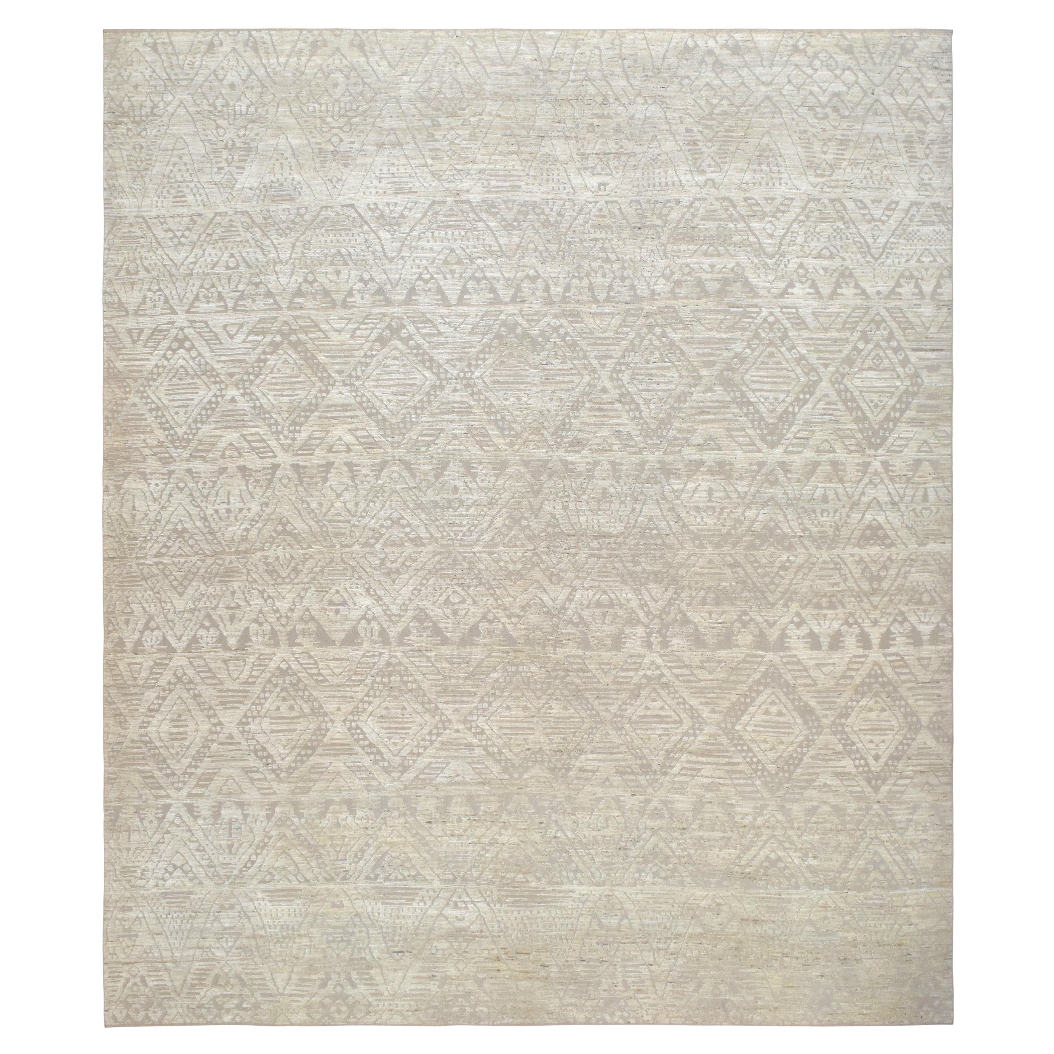 Alfombra moderna de lana anudada a mano California Spanish Neutral 13'1''x16'1'' en venta