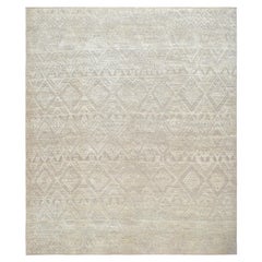 Modern California Spanish Neutral Hand Knotted Wool Rug 13'1''x16'1''