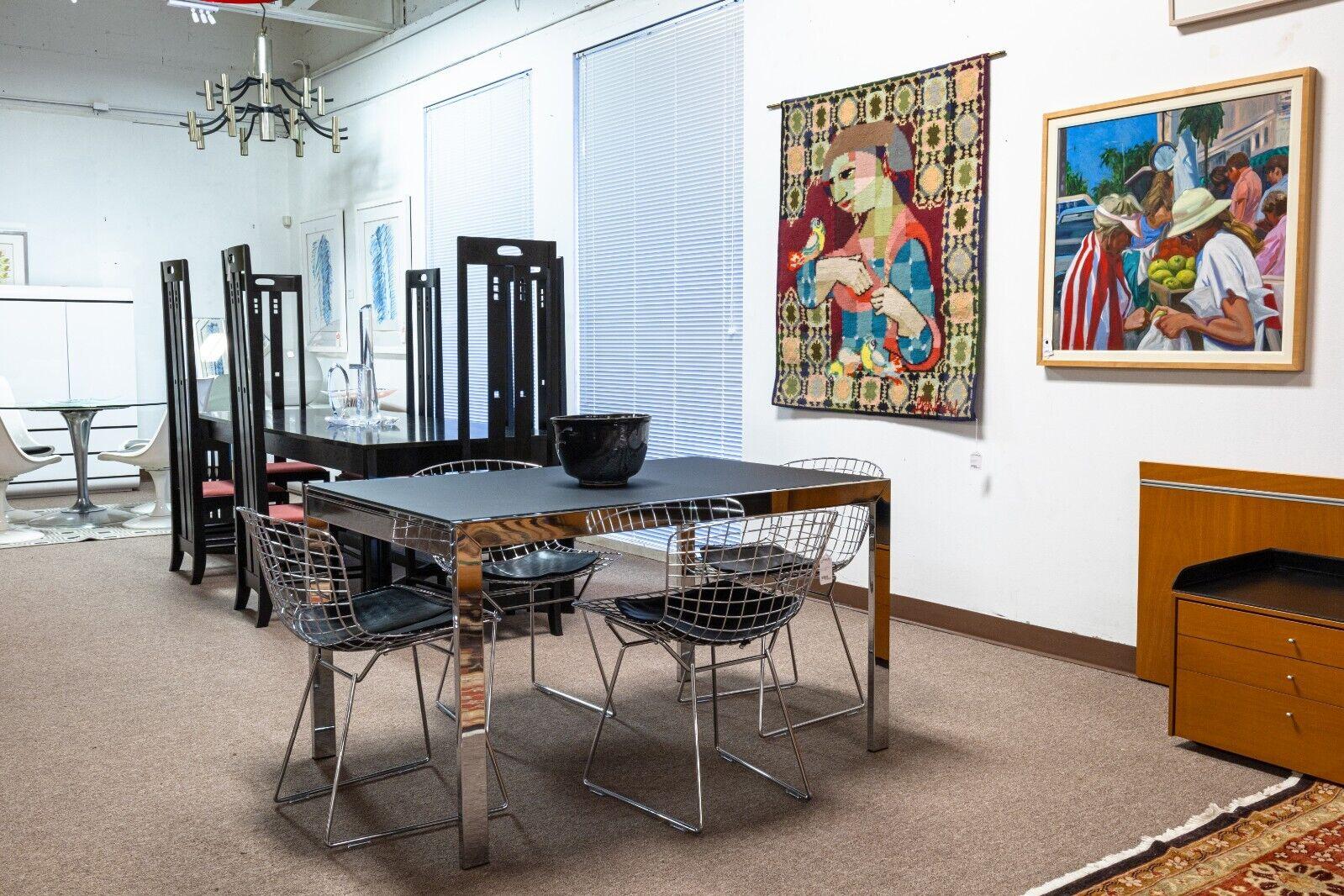 Modern Calligaris Key Expandable Chrome Smoked Glass Dining Table Made in Italy In Good Condition In Keego Harbor, MI