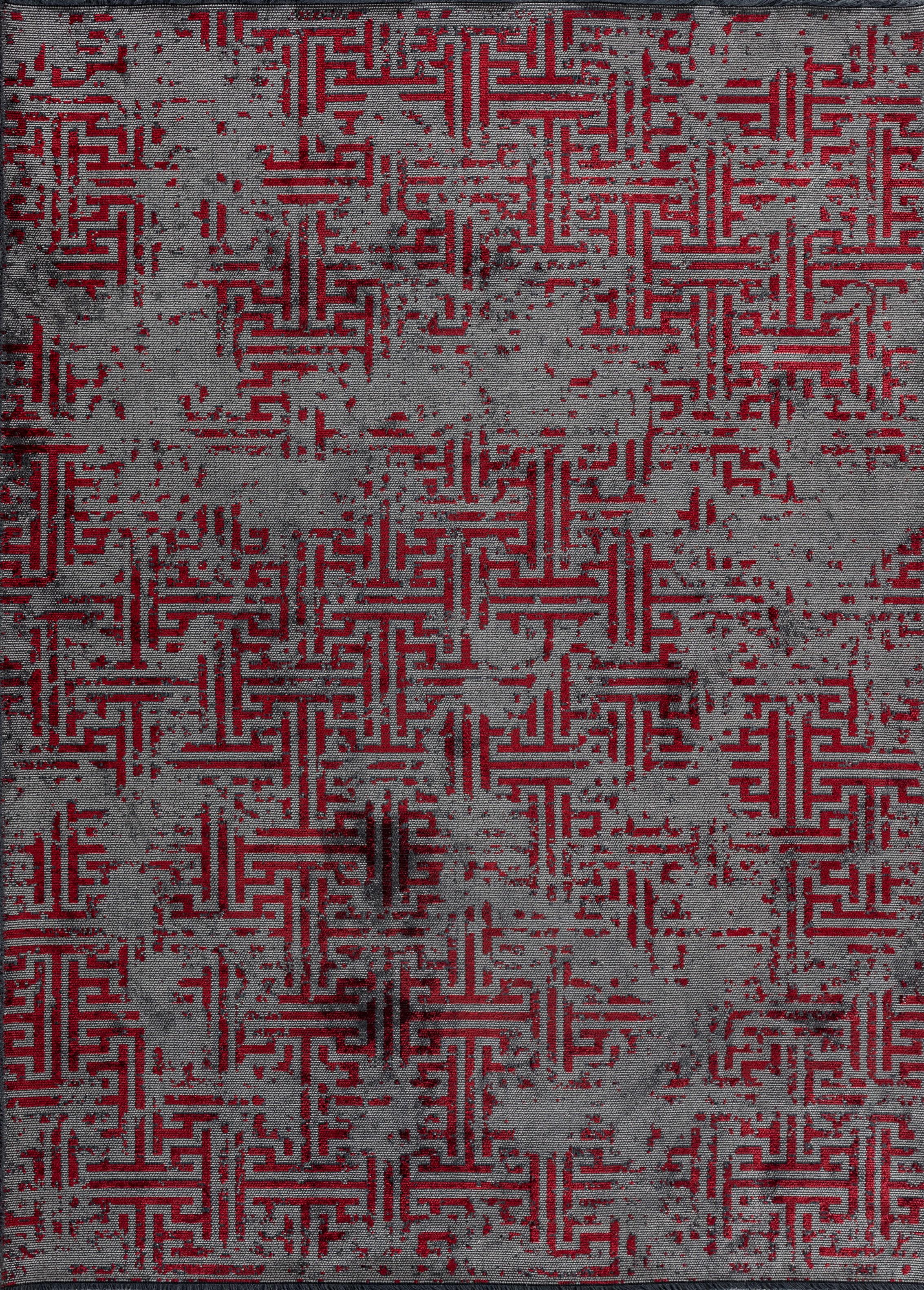 in vendita:  (Rosso) Tappeto di lusso Camouflage moderno rifinito a mano