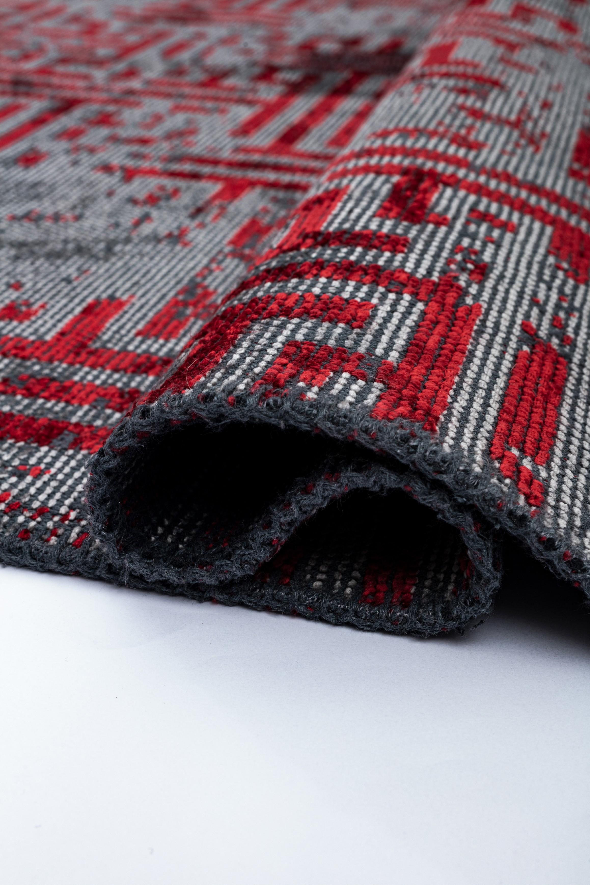 in vendita:  (Rosso) Tappeto di lusso Camouflage moderno rifinito a mano 2