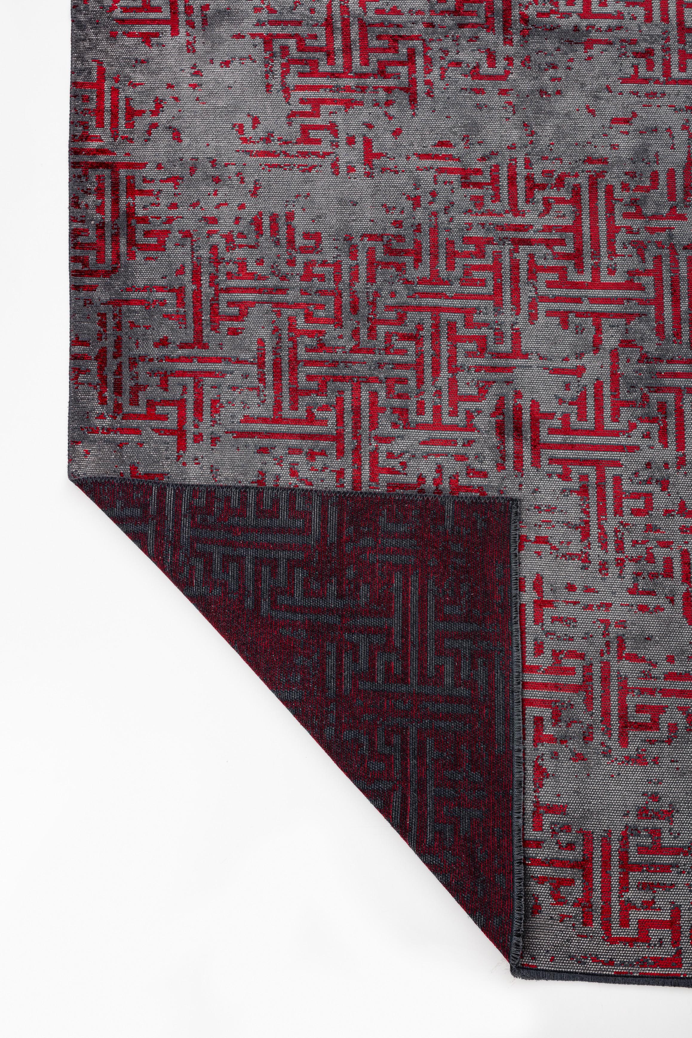 in vendita:  (Rosso) Tappeto di lusso Camouflage moderno rifinito a mano 3