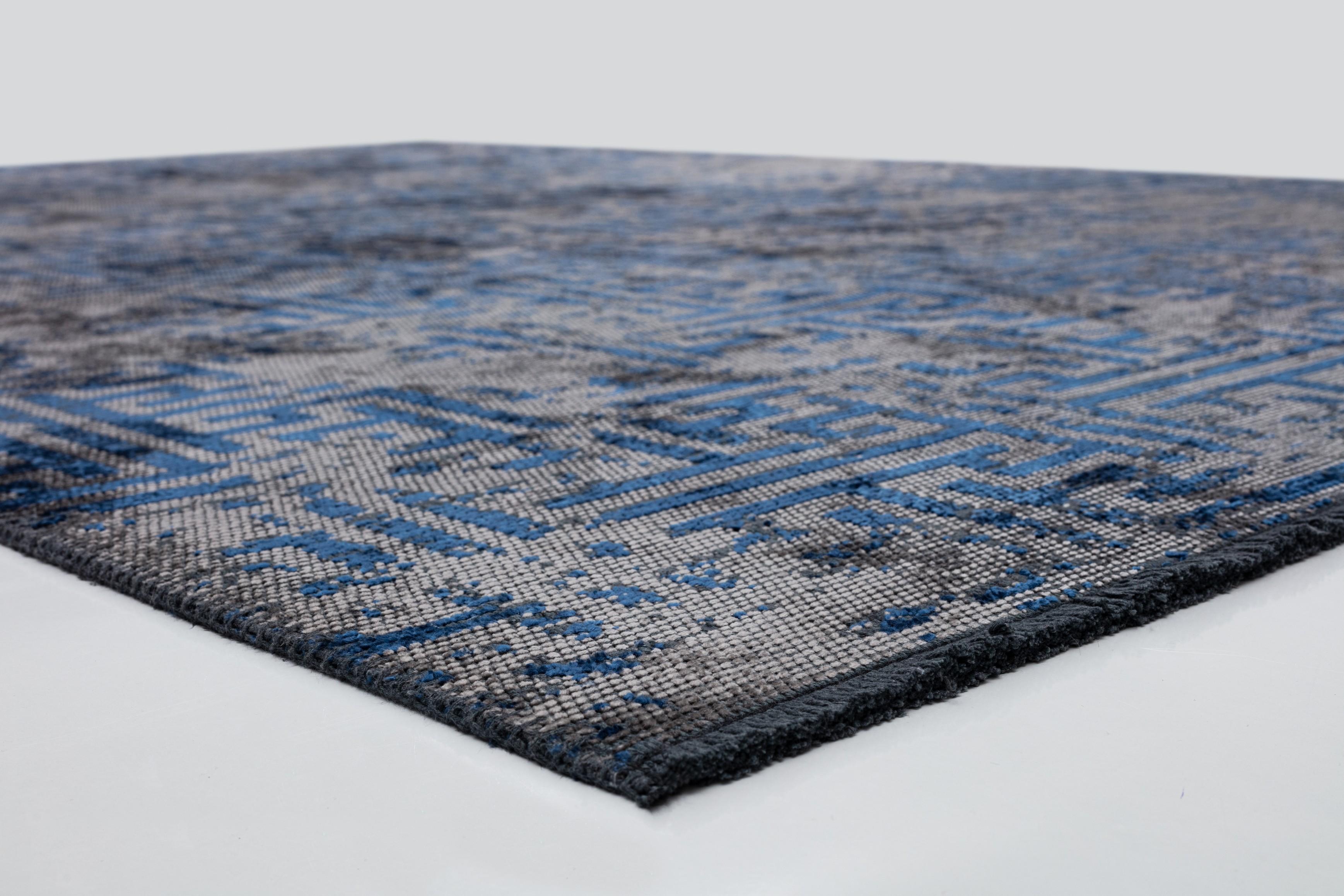 in vendita:  (Blu) Tappeto di lusso Camouflage moderno rifinito a mano 4