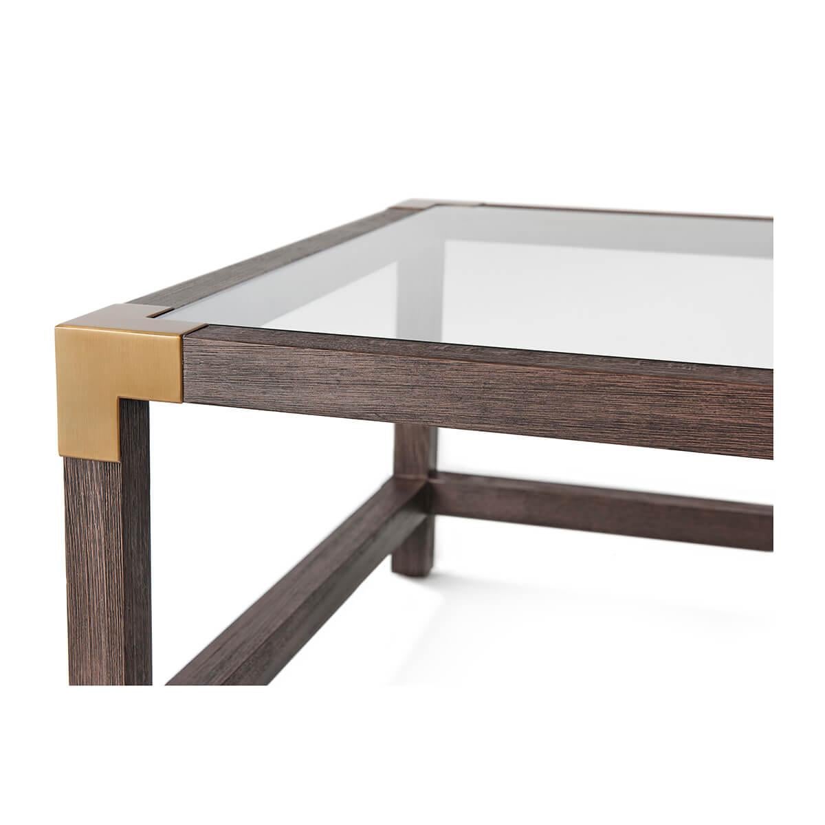 Modern Campaign Form Cocktail Table In New Condition For Sale In Westwood, NJ