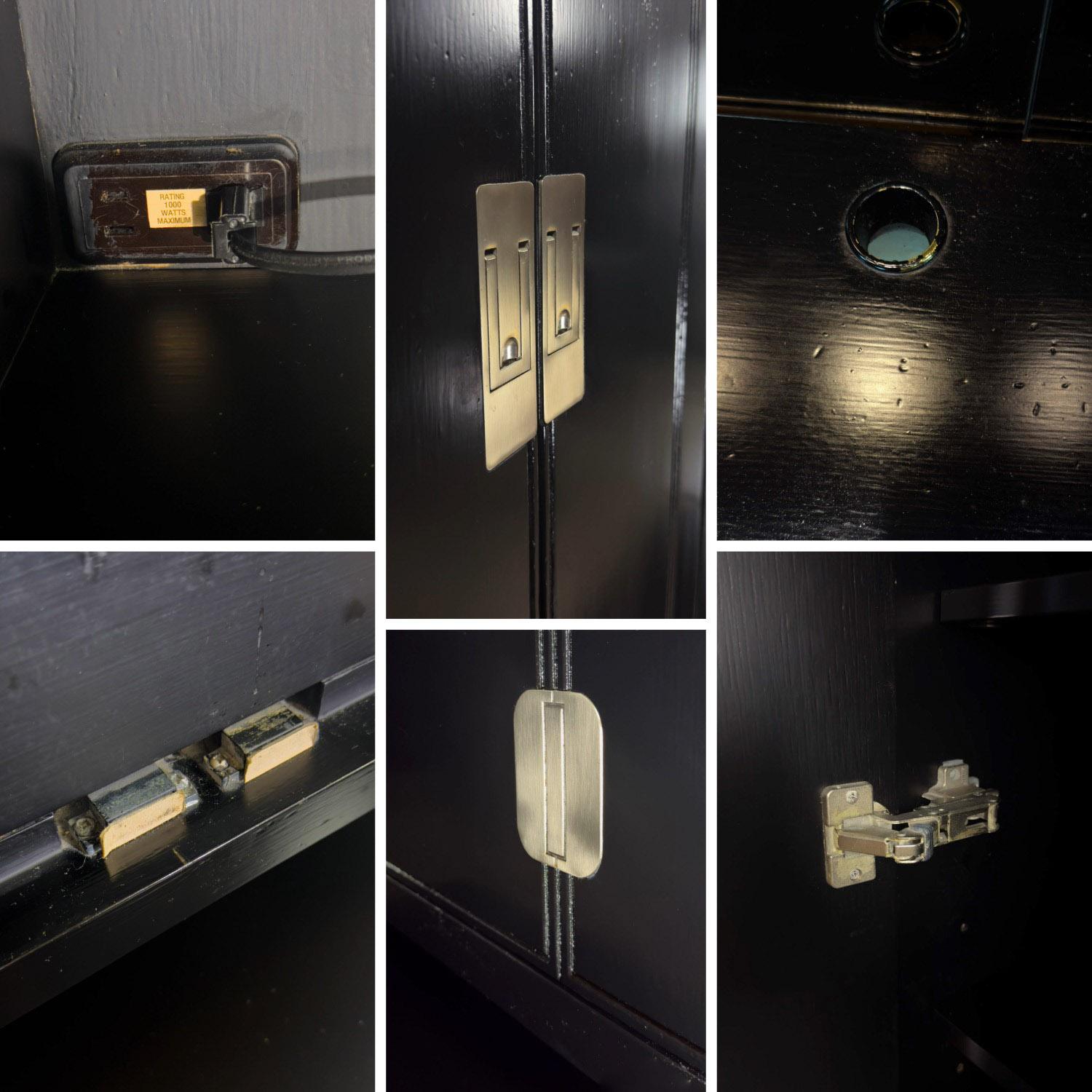 Lit modulable moderne Henredon laqué noir avec armoires latérales en vente 11