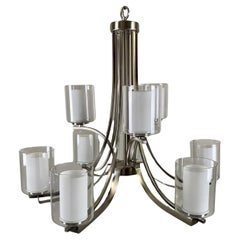 Modern Candle Style Chrome Chandelier - 9 Arms