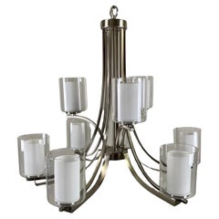 Modern Candle Style Chrome Chandelier - 9 Arms 