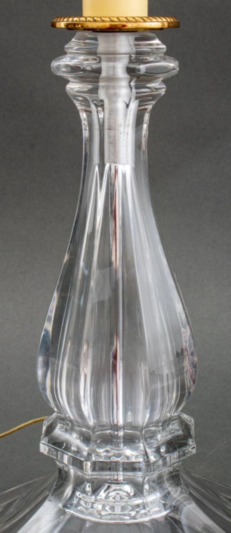 Modern Candlestick Glass Lamp, 2 In Good Condition For Sale In New York, NY