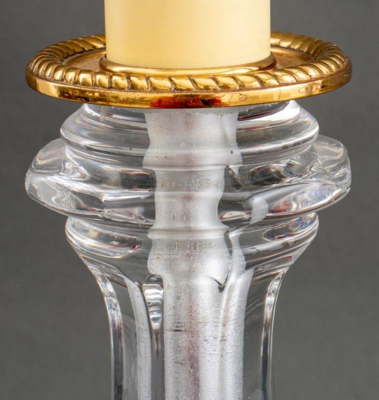 20th Century Modern Candlestick Glass Lamp, 2 For Sale