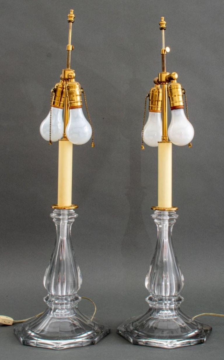 Modern Candlestick Glass Lamp, 2 For Sale 2