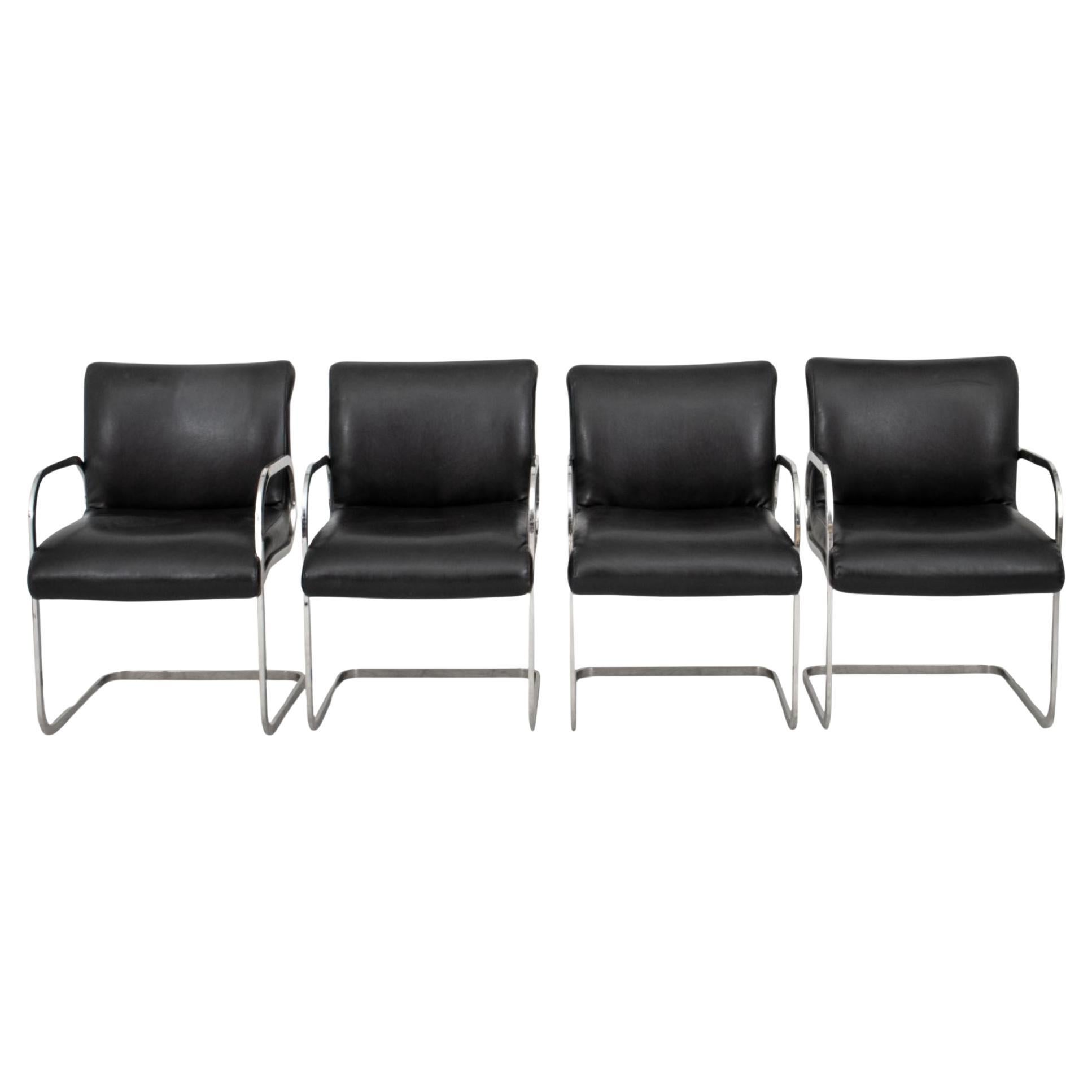 Modern Cantilevered  Armchairs, 4 For Sale
