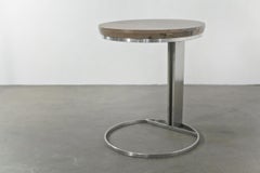 Modern Cantilevered Side Table in Steel & Wood by Costantini, Trillo 'In Stock'