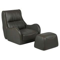 Moderner Capelinhos-Loungesessel, drehbar, Leder, handgefertigt Portugal von Greenapple