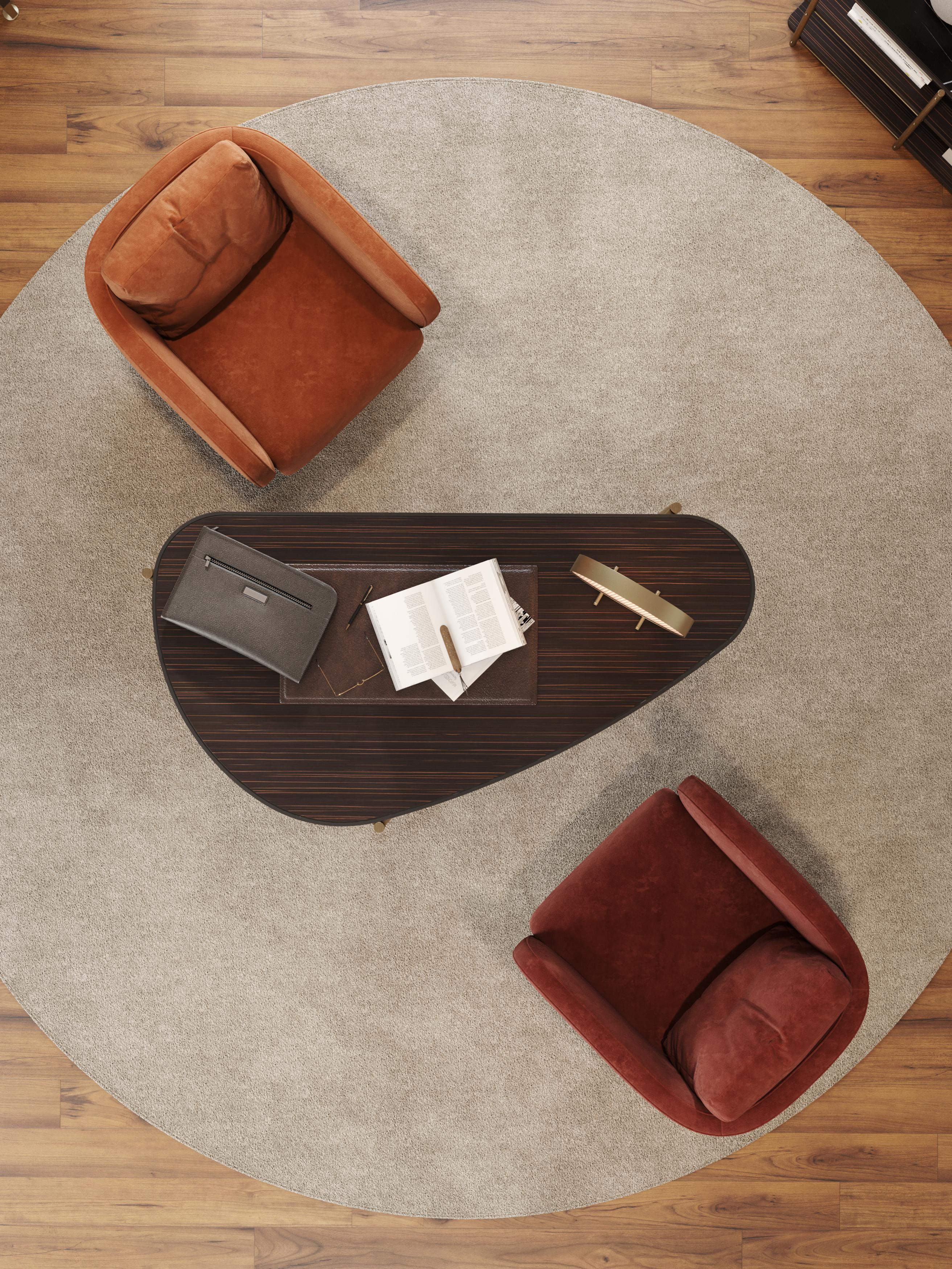 Moderner Capri-Schreibtisch aus Ebenholz und bronziertem Eisen, handgefertigt von Stylish Club im Angebot 6