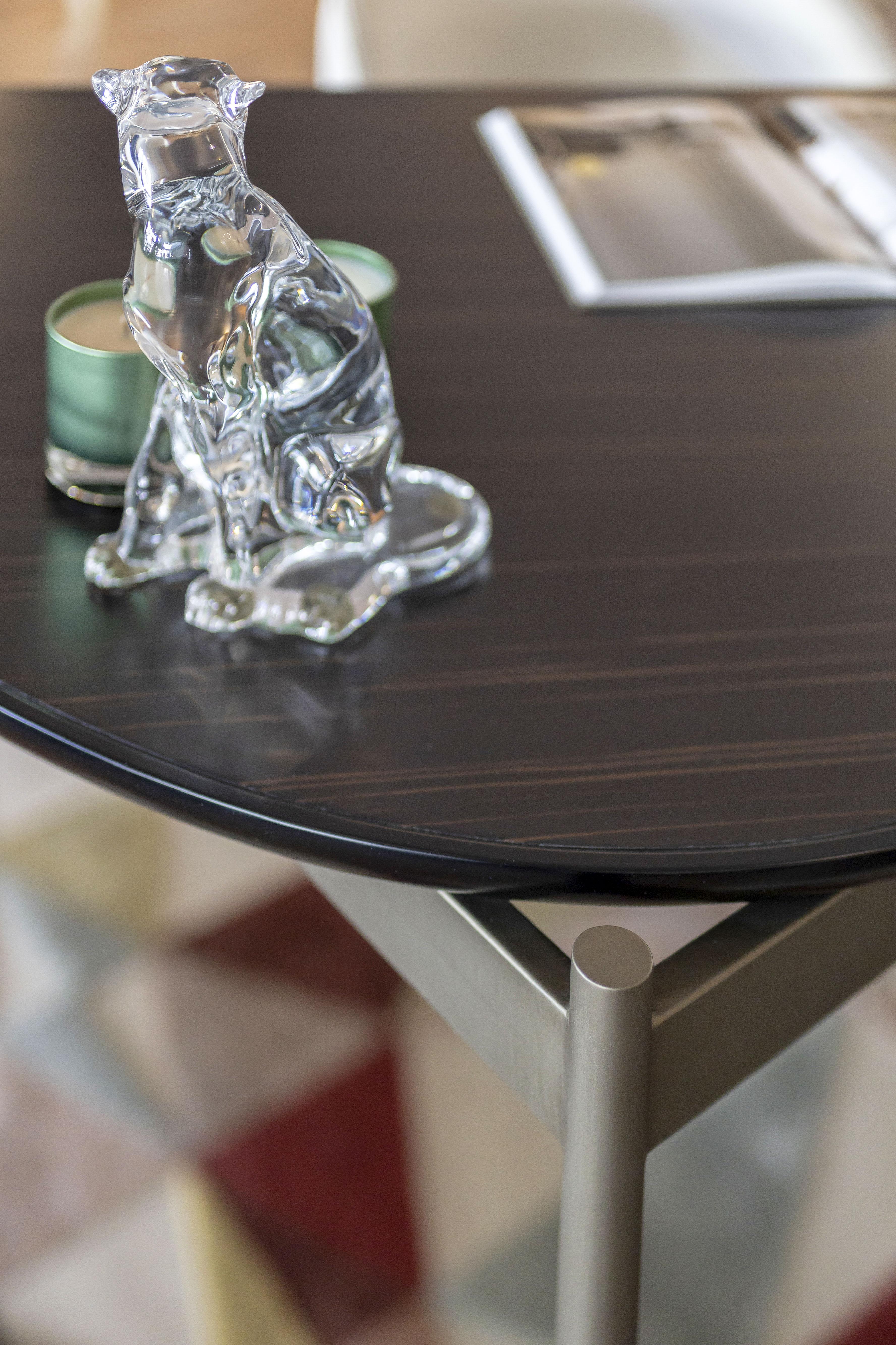 Modern Capri Desk Made with Ebony and Bronzed Iron, Handmade by Stylish Club For Sale 11