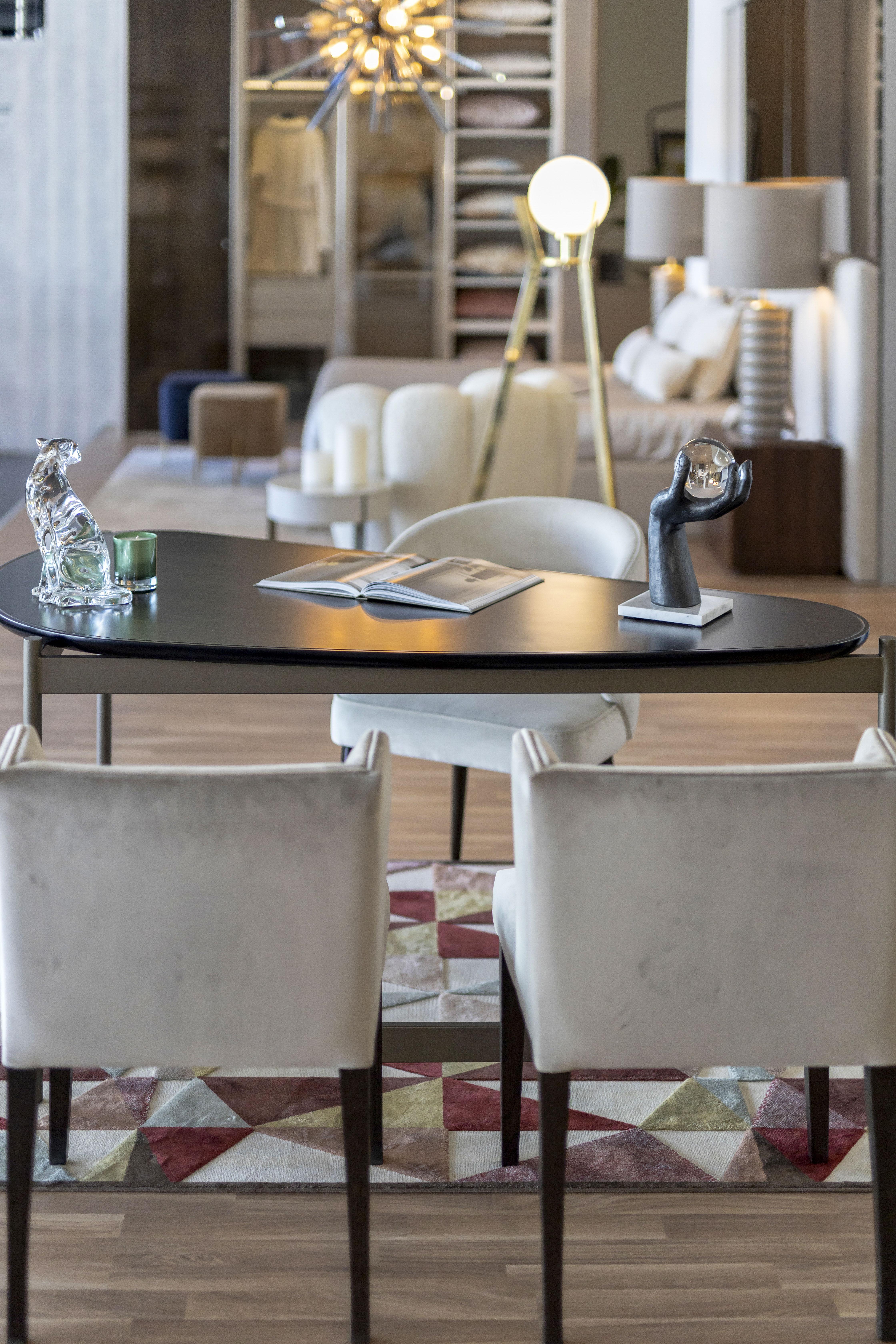 Modern Capri Desk Made with Ebony and Bronzed Iron, Handmade by Stylish Club For Sale 12