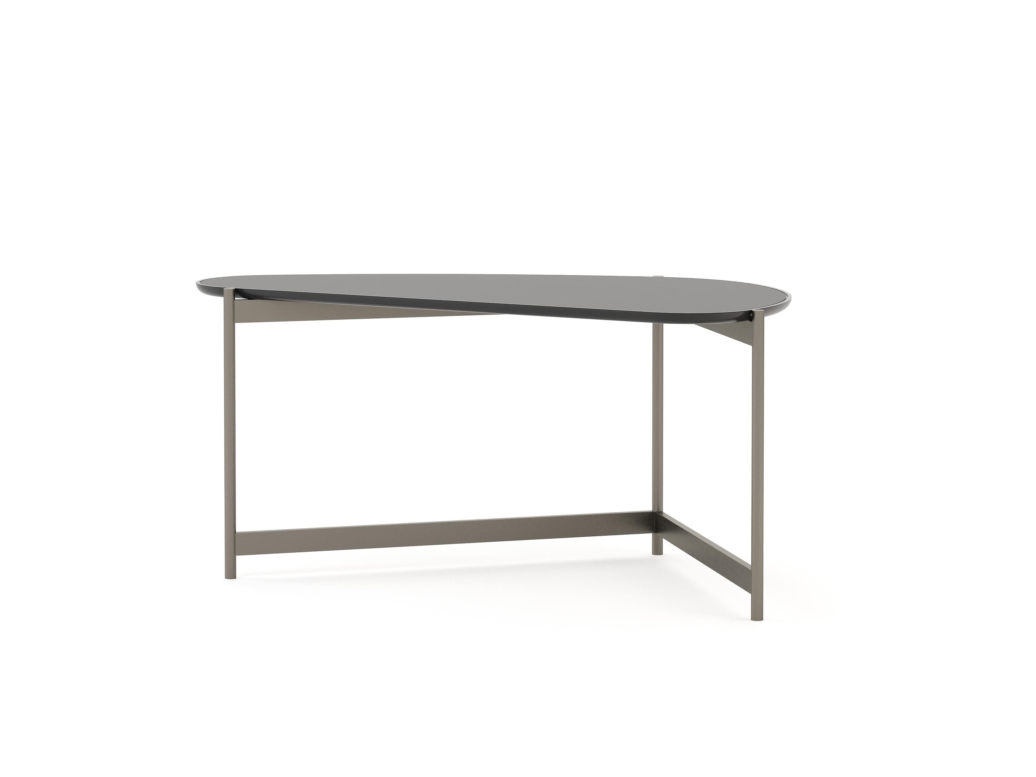 Woodwork Modern Capri Desk Made with Ebony and Bronzed Iron, Handmade by Stylish Club For Sale